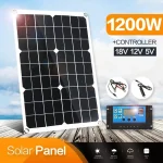 1200W-Solar-Panel-12V-Battery-Charger-Dual-USB-With-10A-60A-Controller-Solar-Cell-Outdoor-Camping