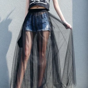 2022-Summer-Long-Lace-Skirt-Women-Black-White-Mesh-Voile-Casual-Skirts-Low-Waist-Bohemian-Sexy