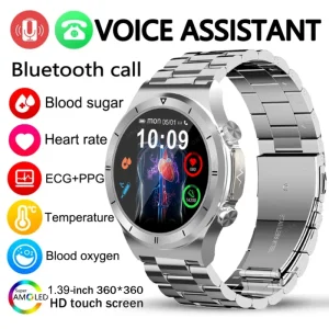2023-Blood-Sugar-ECG-PPG-Bluetooth-Call-Smart-Watch-Men-Automatic-Infrared-Blood-Oxygen-Heart-Rate