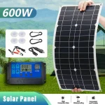 600W-18V-Single-Crystal-Solar-Panel-Dual-USB-12V-5V-DC-Single-Crystal-Flexible-Solar-Charger
