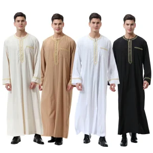 Abaya-Muslim-Men-Clothing-Islam-Dresses-Fashion-Kaftan-Pakistan-Caftan-Saudi-Arabia-Jubba-Thobe-Moroccan-Dubai