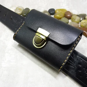 Blongk-Hand-made-Waist-Bag-ID-Credit-Card-Holder-Purse-Pouch-Genuine-Leather-Belt-Pack-Men