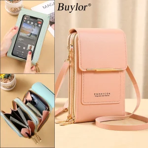 Buylor-Women-s-Handbag-Touch-Screen-Cell-Phone-Purse-Shoulder-Bag-Female-Cheap-Small-Wallet-Soft