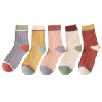 Cotton-Knitting-Striped-Long-Socks-Solid-Color-Harajuku-Retro-Black-White-Crew-Socks-Japanese-High-School