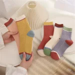 Cotton-Knitting-Striped-Long-Socks-Solid-Color-Harajuku-Retro-Black-White-Crew-Socks-Japanese-High-School-3