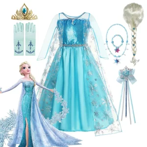 Disney-Girls-Snow-Queen-Elsa-Kids-Costumes-Girls-Carnival-Party-Prom-Gown-Robe-Playing-Children-Clothing