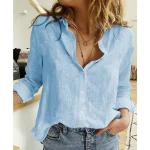 Elegant-Cotton-Linen-Shirts-Women-Casual-Solid-Button-Lapel-Blouses-Shirts-Spring-Summer-Long-Sleeve-Loose-2