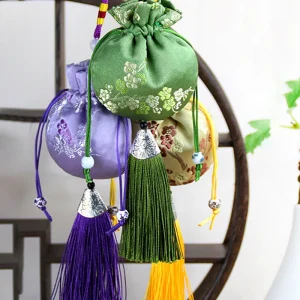 Embroidery-Drawstring-Gift-Bag-with-Tassel-Small-Empty-Pouch-Car-Pendant-Children-Baby-Mosquito-Repellent-Lavender