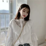 Fashion-Korean-Lace-Up-Ruffled-Blouses-Women-Autumn-Sweet-Loose-Clothes-Stand-Collat-Ladies-Tops-Vintage-4