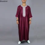 Fashion-Muslim-Men-Jubba-Thobes-Arabic-Pakistan-Dubai-Kaftan-Abaya-Robes-Islamic-Clothing-Saudi-Arabia-Black-3