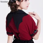 Harajuku-Gothic-Lolita-Shirt-Japanese-Y2k-Aesthetic-Bow-Lace-Hollow-Out-Bat-Collar-Long-Sleeve-Blouse-3