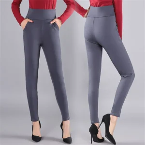 High-Waist-Women-Pants-Capri-2023-Winter-Warm-Fleece-Office-Work-Pencil-Pants-Clothes-Ladies-Formal