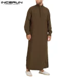 INCERUN-Men-Muslim-Islamic-Kaftan-Arab-Vintage-Long-Sleeve-Men-Thobe-Robe-Loose-Dubai-Saudi-Arab
