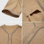 Islamic-Kaftan-Men-Half-Sleeve-Solid-Color-V-Neck-Muslim-Clothing-Loose-Casual-Pakistan-Saudi-Ara-3