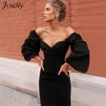 JusaHy-Elegant-Pure-Color-Latern-Sleeves-Bodycon-Dress-for-Women-Party-Clubwear-Formal-Midi-dresses-Mujer-4