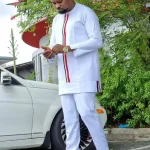 Kaftan-African-Men-s-Suit-White-Long-Sleeve-Stitching-Shirt-and-Social-Pants-2-Pieces-Set-1