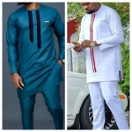 Kaftan-African-Men-s-Suit-White-Long-Sleeve-Stitching-Shirt-and-Social-Pants-2-Pieces-Set