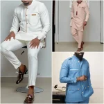 Kaftan-Men-s-Kaunda-Suit-Round-Neck-Long-sleeved-Top-Pant-African-Male-Traditional-Outfit-Wear
