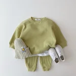 Korean-Baby-Clothing-Sets-Waffle-Cotton-Kids-Boys-Girls-Clothes-Spring-Autumn-Loose-Tracksuit-Pullovers-Tops-3