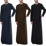 Long-Sleeve-Aman-Abaya-Jubba-Thobe-For-Men-Kaftan-Pakistan-Muslim-Saudi-Arabia-Djellaba-Islam-Clothing-3