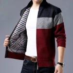 Men-Cardigan-Autumn-Winter-Keep-Warm-Thicken-Fashion-Knit-Sweater-Coat-Stitching-Colorblock-Stand-Collar-Zipper