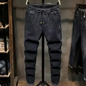 Men-s-Cargo-Pants-Slim-Stretch-Straight-Male-Trousers-Black-Long-Cotton-Baggy-Spandex-Large-Size