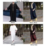 Mens-Muslim-Stripe-Jubba-Kaftan-Dishdash-Thobe-Saudi-Arab-Muslim-Clothing-Long-Sleeve-Maxi-Robe-New-5