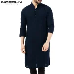 NEW-2023-Men-Shirts-Long-Sleeve-Dress-Islamic-Chemise-Elegant-Kaftan-Robe-Pakistani-Man-Indian-Clothes-1