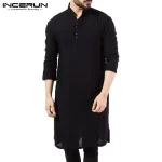 NEW-2023-Men-Shirts-Long-Sleeve-Dress-Islamic-Chemise-Elegant-Kaftan-Robe-Pakistani-Man-Indian-Clothes