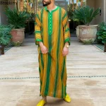 New-2024-Men-Arab-Muslim-Fashion-Islamic-Clothing-Men-Embroidered-Jubba-Thobes-Homme-Moroccan-Kaftan-Eid-2