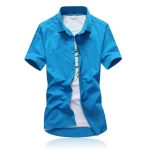 New-Arrival-Brand-Men-s-Summer-Business-Shirt-Short-Sleeves-Turn-down-Collar-Tuxedo-Shirt-Shirt