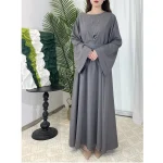 New-Arrival-Fashion-Muslim-Abaya-Nida-Flare-Sleeve-Solid-Color-Dubai-Islamic-Dresses-Turkey-Khimar-Robe-4