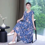 New-Hot-Fashion-Arrival-Casual-2024-Summer-Dress-For-Women-Print-Loose-O-Neck-Cotton-Women-5