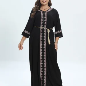 New-Style-Plus-Size-Abaya-African-Dashiki-Caftan-Traditional-Kaftan-Cotton-Embroidery-O-neck-Jilbab-Loose