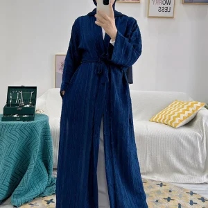 Open-Layer-Abaya-Cardigan-Corset-Robe-Femme-Musulman-Solid-Color-Elegant-Women-s-Dress-for-Dubai-1