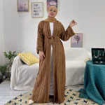 Open-Layer-Abaya-Cardigan-Corset-Robe-Femme-Musulman-Solid-Color-Elegant-Women-s-Dress-for-Dubai-2