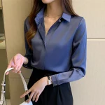 Satin-Women-s-Shirt-Long-Sleeve-Fashion-Woman-Blouse-2023-Solid-Top-Female-Shirts-and-Blouse