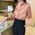 Satin-Women-s-Shirt-Long-Sleeve-Fashion-Woman-Blouse-2023-Solid-Top-Female-Shirts-and-Blouse-2