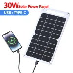 Solar-Panel-30W-USB-Type-C-Waterproof-Outdoor-Hiking-Camping-Portable-Battery-Mobile-Phone-Charging-Bank