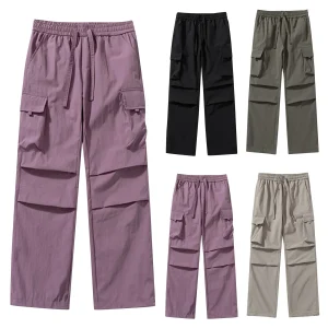 Streetwear-2024-New-Cargo-Pants-Casual-Men-Elastic-Waist-Drawstring-Wide-Leg-Pants-Multi-Pocket-Loose-1