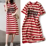 Striped-Print-Short-Sleeve-Midi-Dress-Summer-Aesthetic-Clothes-Korean-Fashion-Casual-Harajuku-Dresses-for-Women