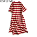 Striped-Print-Short-Sleeve-Midi-Dress-Summer-Aesthetic-Clothes-Korean-Fashion-Casual-Harajuku-Dresses-for-Women-4