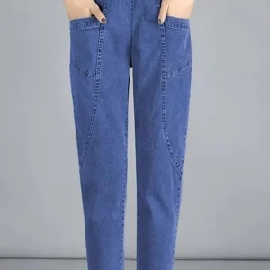Vintage-High-Waist-Ankle-length-Blue-Jeans-Harem-Elastic-Denim-Pants-Large-Size-4xl-Woman-Jogger