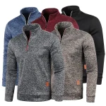 Winter-Men-s-Fleece-Thicker-Sweater-Coat-Half-Zipper-Turtleneck-Warm-Pullover-Quality-Male-Slim-Knitted