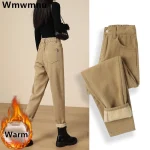 Winter-Plush-Baggy-Ankle-length-Jeans-Velvet-Lined-High-Waist-Harem-Denim-Pants-Vaqueros-Pantalones-Warm