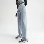 Woman-Jeans-Elastic-High-Waist-Wide-Leg-Cotton-Denim-Clothing-Blue-White-Streetwear-Vintage-Fashion-Harajuku-4