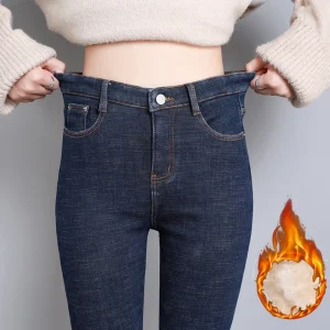 Women-Thick-Velvet-High-Waist-Skinny-Jeans-Thermal-Jeans-Winter-Warm-Plush-Stretch-Snow-Jeans-Lady
