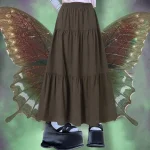 Y2K-Aesthetic-Fairycore-Vintage-Pleated-Skirt-Korean-Fashion-Harajuku-Grunge-High-Waist-Long-Skirt-Retro-Ramie