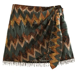 Zevity-Women-Vintage-Geometric-Print-Knotted-Mini-Sarong-Skirt-Faldas-Mujer-Female-Beading-Tassel-Casual-Zipper-1