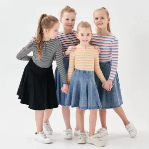 kids-girls-women-panel-casual-skirts-Mom-daughter-fashion-sporty-family-matching-spring-summer-skirt-clothing
